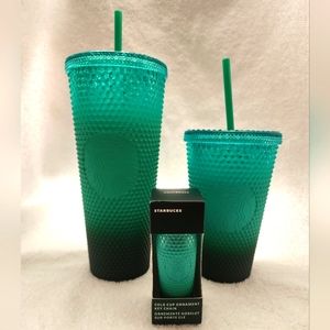 Three piece studded Starbucks cups